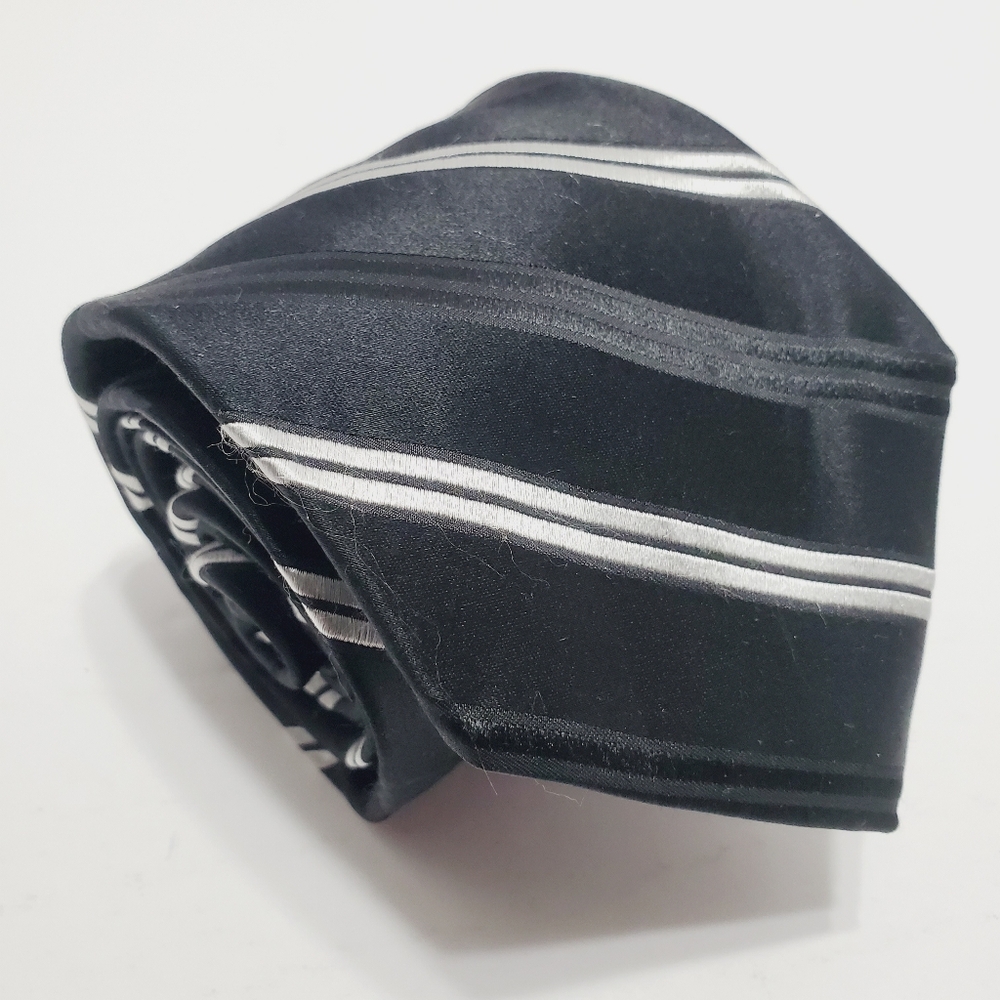 Westbury Necktie Black Stripe Pattern Men's Neck Tie Jacquard Fabric 57x3.25"